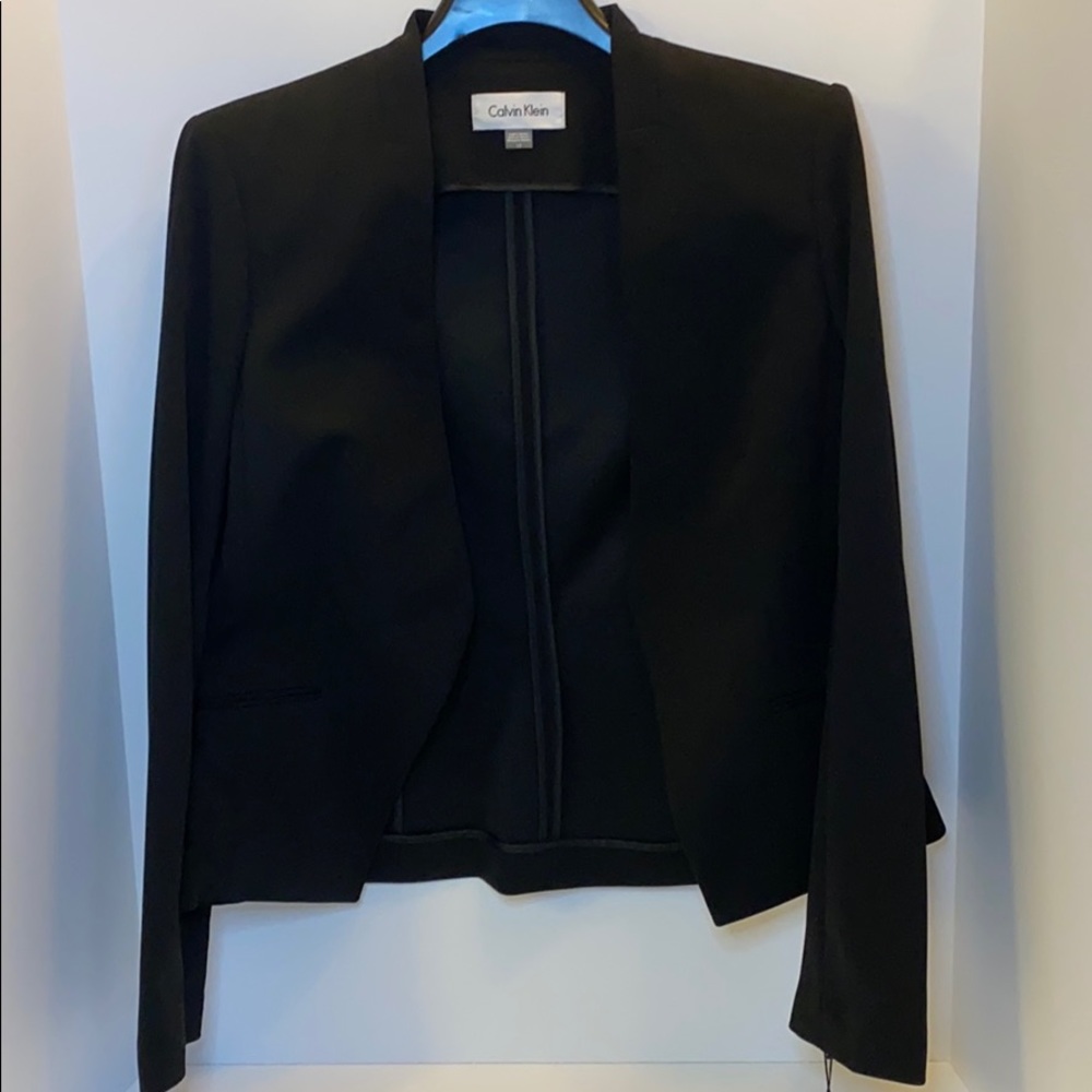 Calvin Klein black open front blazer NWT sz 12